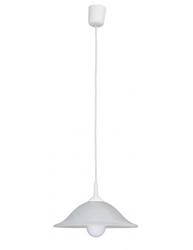 RABALUX 3905 Luminaire suspendu ALABASTRO en verre d’albâtre blanc - E27 60W, Ø310 x H.900 mm