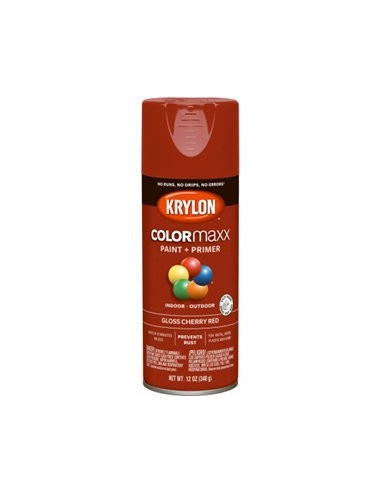 KRYLON K05511007 COLORmaxx Aérosol + Primer Gloss Cherry Red - 355 mL