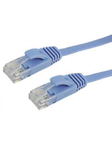 SEDEA 913073 Cordon Ethernet plat RJ45 bleu mâle/mâle Cat6 - 2 m
