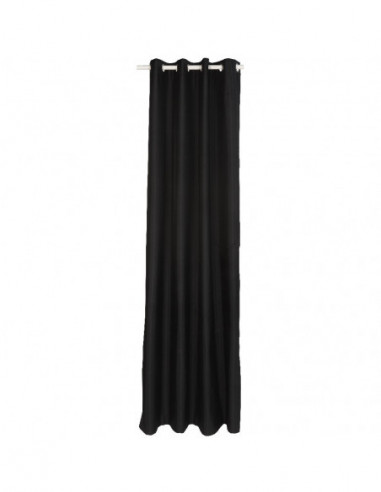 DIFFUSION 408295 Rideau thermique 8 oeillets noir uni - 140 x 250 cm, polyester