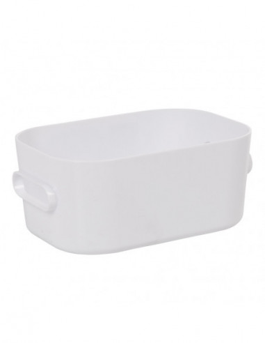 DIFFUSION 395143 Boîte de rangement salle de bain blanche taille XS - 9,5 x 14,5 x 6 cm, plastique
