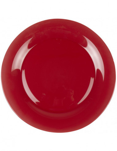 DIFFUSION 355882 Assiette plate ronde Luminarc rouge Zana - Ø25 x H.2 cm, Verre