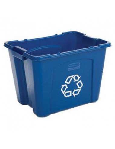 RUBBERMAID FG571473BLUE Boîte de recyclage bleue sans couvercle - 53 L