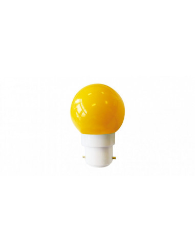 TIBELEC 362130 Lampe sphérique LED jaune pour guirlande - culot B22, Ø45 mm