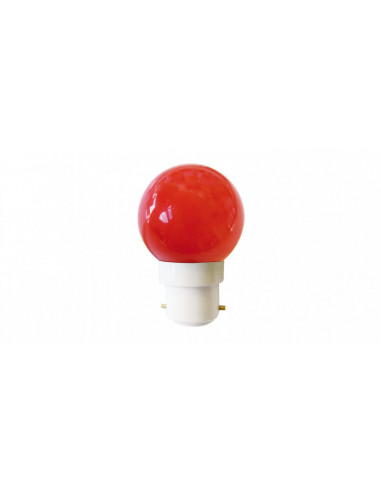 TIBELEC 362120 Lampe sphérique LED rouge pour guirlande - culot B22, Ø45 mm