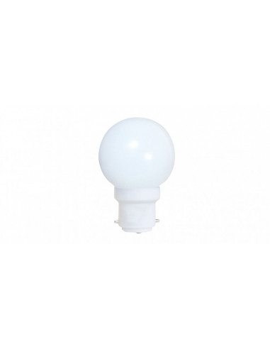 TIBELEC 362110 Lampe sphérique LED blanche pour guirlande - culot B22, Ø45 mm
