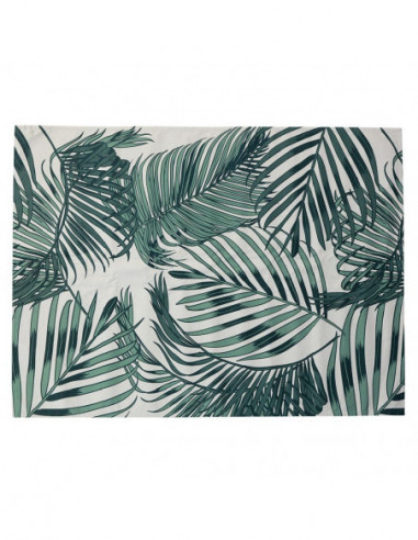 DIFFUSION 577961 Tapis de jardin imprimé feuillage tropical vert blanc - L.230 x l.130 cm