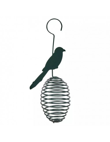 DIFFUSION 557099 Support boule de graisse design oiseau métal noir - 10.5 x 7.7 x H.35 cm
