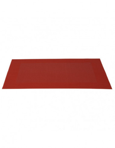 DIFFUSION 371049 Set de table rectangulaire pvc uni rouge - 30 x 45 cm