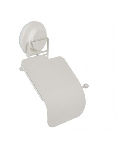 DIFFUSION 514902 Dérouleur papier toilette à ventouse blanc - 16,4 x 12,9 x 10,2 cm, métal