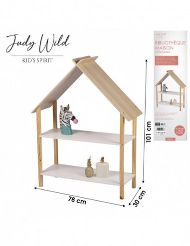 FORNORD 151027 Judy wild "dream" bibliotheque design maison avec 2 etageres 78x30xh101cm