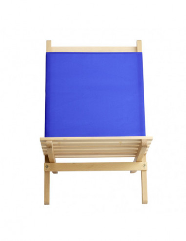 DIFFUSION 580912 Chaise de plage pliable en bois et coton - 40 x 54 x H.55 cm