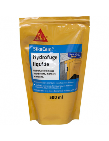 SIKA 546962 SIKACEM® Hydrofuge de masse liquide pour béton et mortier - 0.5L