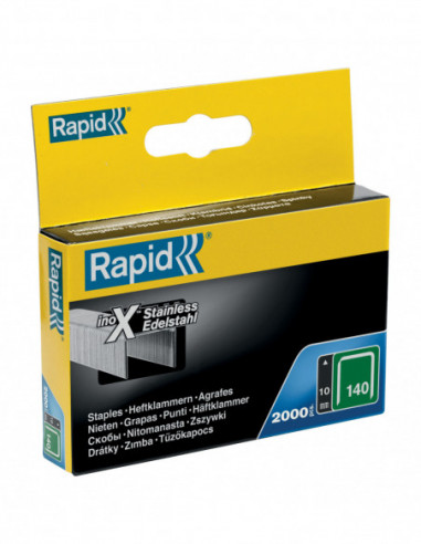 RAPID 11910733 Agrafes en acier inoxydable en fil plat n° 140 de Rapid