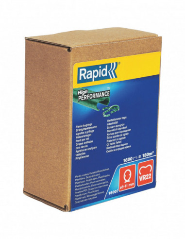 RAPID 40108811 Maxi-lot d'agrafes de grillage plastifiées vert VR22 de Rapid