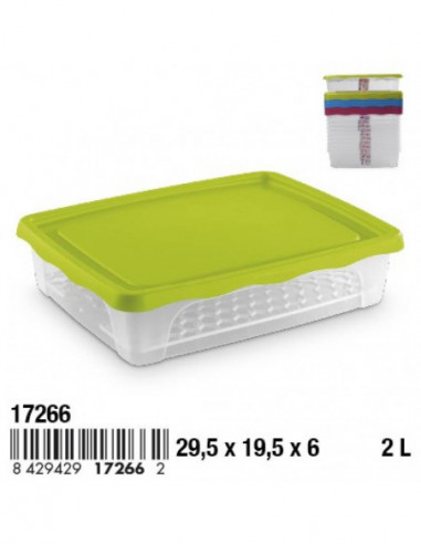 HOGAR 17266 Boîte PRACTIC plastique rectangulaire de décongelation avec grille 2 L