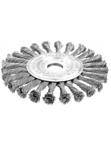 TOLSEN 77535 Brosse métallique circulaire plate torsadée - 180 mm