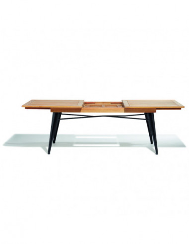 DIFFUSION 406183 Table extensible FABRIK noir/naturel 6/8 personnes - 180/240 x 100 x H.75 cm