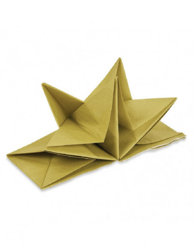 DIFFUSION 572506 Serviette origami en papier doré x 12 - L.60 x l.40 cm