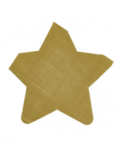 DIFFUSION 537844 Serviette de table pré-pliée étoiles dorées (x10) - 33 x 33 cm