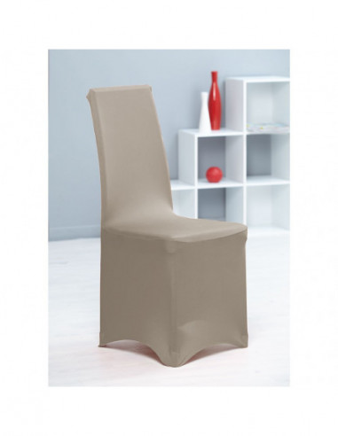DIFFUSION 410024 Housse de chaise uni taupe - 39 x 44 x 91 cm