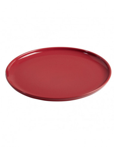 DIFFUSION 549600 Assiette ronde plate OSLO rouge - Ø27 x H.2,2 cm
