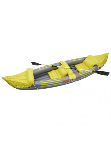 DIFFUSION 559867 Kayak gonflable + pagaie 2 en 1 pour deux personnes - 325 x 53 x 81 cm