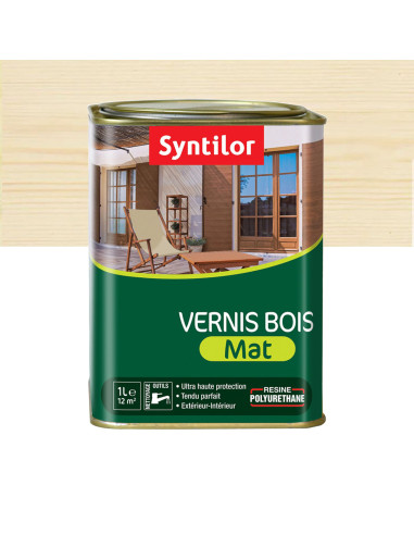 SYNTILOR Vernis BOIS extérieur basique incolore mat - 1L