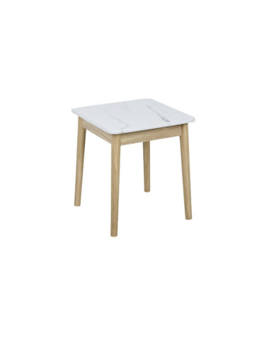 DIFFUSION 604611 Table d'appoint plateau effet marbre Scarlett - 40 x 40 x 45 cm