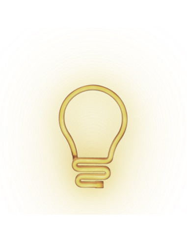 DIFFUSION 603537 Lampe néon LED forme ampoule jaune à suspendre - 16,5 x 26,5 cm