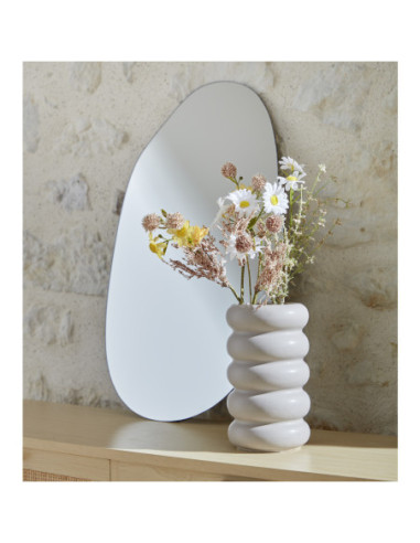 DIFFUSION 602532 Vase en grès blanc ou gris - Ø12 x 20 cm