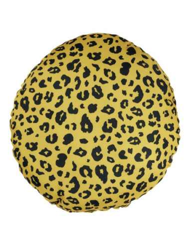 DIFFUSION 602376 Coussin d'extérieur déperlant motif léopard jaune et noir - Ø40 cm