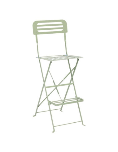 DIFFUSION 601722 Chaise haute de jardin RIO en métal vert - 41 x 48 x 111 cm
