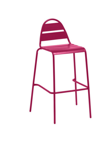 DIFFUSION 601742 Chaise haute de jardin FUN métal rouge - 59 x 58 x H.105 cm