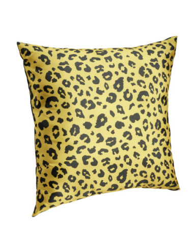 DIFFUSION 602371 Coussin d'extérieur déperlant motif léopard jaune et noir - 40 x 40 cm
