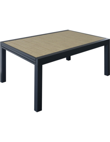 DIFFUSION 602936 Table de jardin extensible BALI en bois et aluminium gris - L.135/270 x H.74 cm