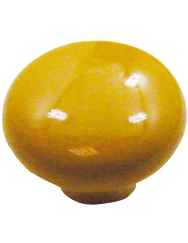 DT2000 185104 Bouton de meuble OVALIE / VINTAGE en porcelaine jaune or - Ø30 mm
