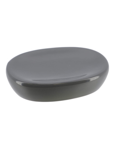 TENDANCE 6492180 Porte savon ovale en dolomite gris - 12,5 x 9,5 x 3 cm