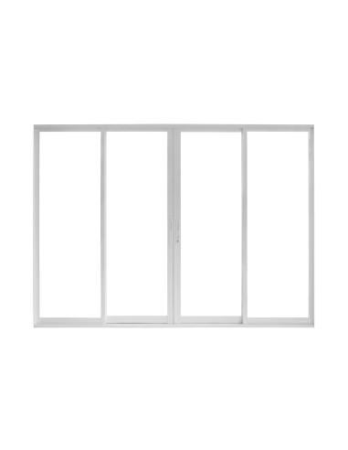 ALU Baie vitrée aluminium L.2800 x 2150 mm 4 vantaux blanc