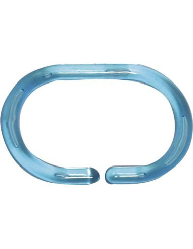 TENDANCE 2201111 Set de 12 anneaux de douche turquoise - 4 x 6 cm