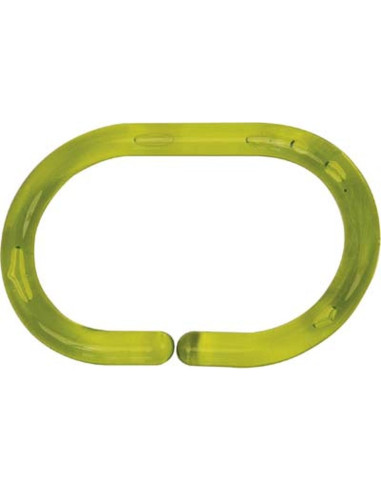 TENDANCE 2201140 Set de 12 anneaux de douche translucide vert - 4 x 6 cm