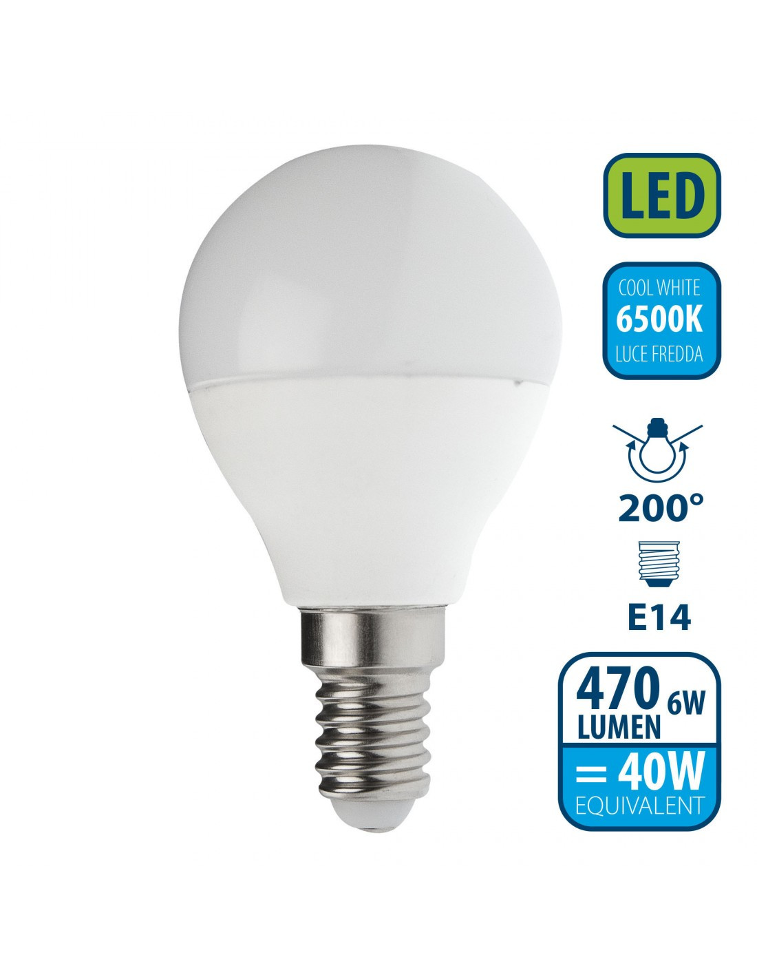 ampoule LED sphérique E14 40W lumière blanche et colorée