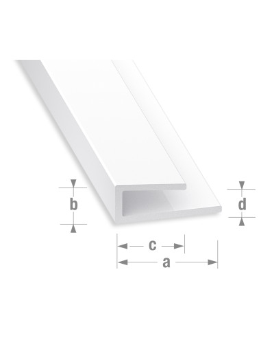 CQFD 2002.8204 Profilé de finition pour panneaux en PVC blanc - 14 mm x L.1 m