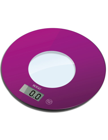SOGO Balance de cuisine électronique rond violet - 44 x 20 mm