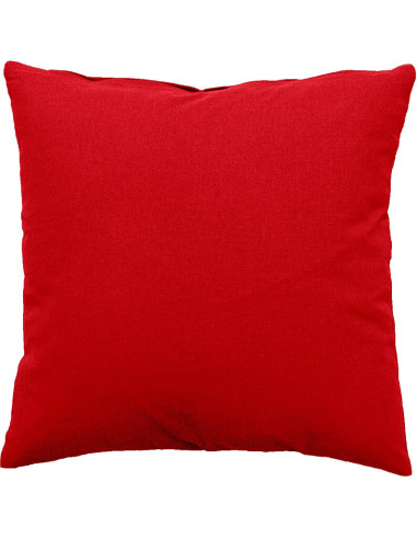 DECOSTARS Coussin déhoussable coton rouge - 60 x 60 cm