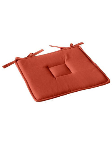 DECOSTARS Galette de chaise plate orange terre cuite - 40 x 40 cm