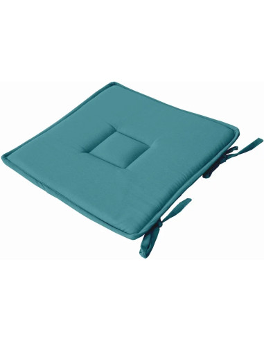 DECOSTARS Galette de chaise plate bleu lagon - 40 x 40 cm