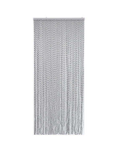 LUANCE 55216934 Rideau lanières torsades gris/blanc - 90 x 210 cm