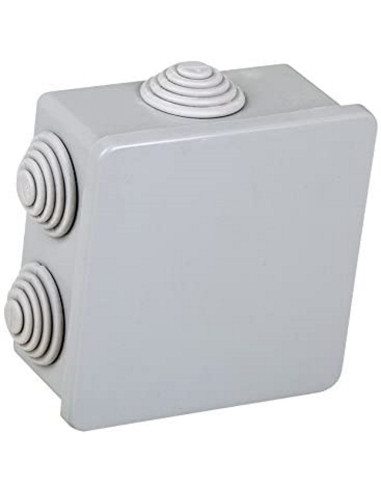 ELECTRALINE 60553 Boîte de dérivation avec embouts à gradins gris - 100 x 100 x 50 mm