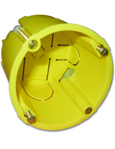 ELECTRALINE 60414 Boîte d'encastrement placo ronde jaune - Ø44 mm